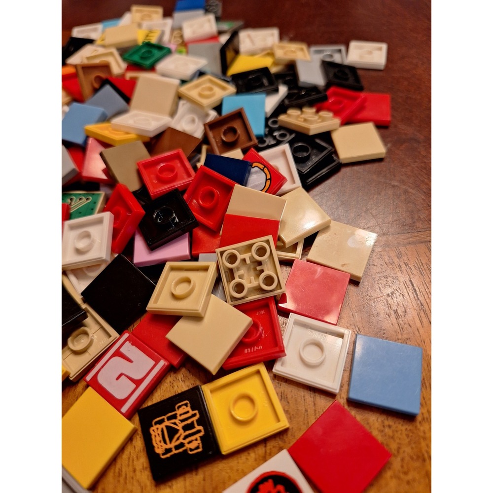 LEGO 2x2 Flat Tile Bulk Lot Assorted Colors Printed Pieces Specialty Parts 4 oz - Picture 8 of 9